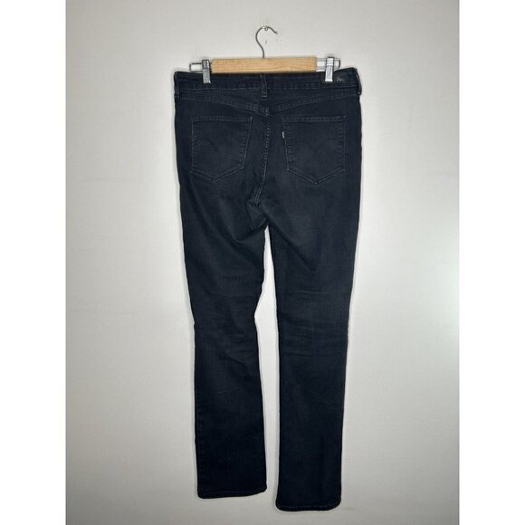Levi's Women's Bold Curve Black Denim Mid Rise Straight Jeans Size 10/30 - Picture 6 of 10